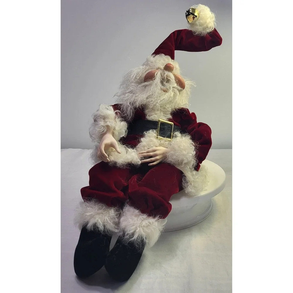 Santa Claus Figurine Jingle Bell Whimsical Shelf Sitter Weirdo Mouth Open REPAIR
